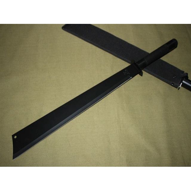 70cm铁管开山刀平头黑色