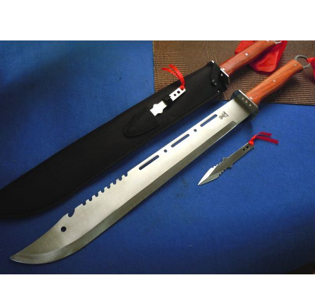 双人附镖开山刀（木柄）70cm