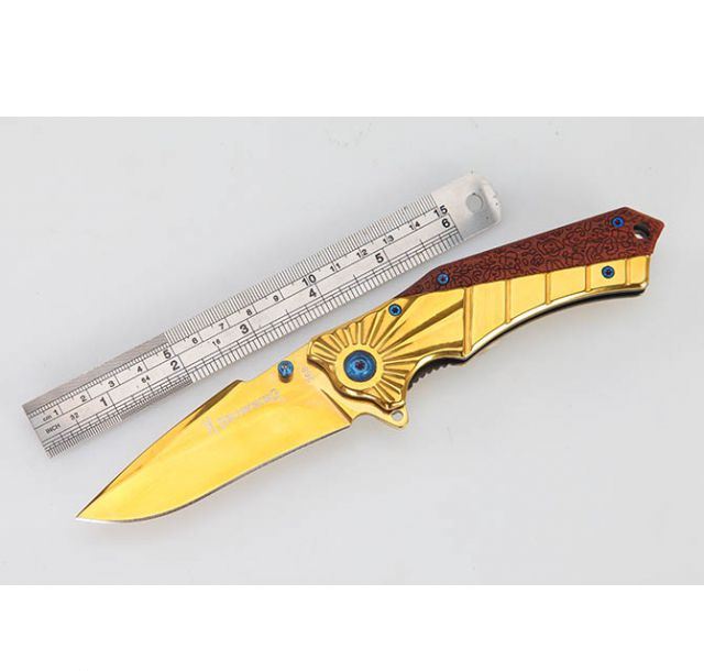 勃朗宁368金镜光快开折刀