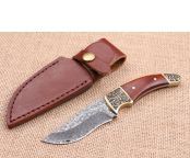 玟瑰纹大马士革钢小猎刀