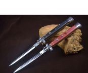 13寸黑手党侧跳刀彩木柄