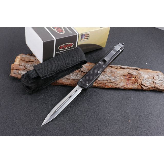 微技术圣蚂蚁碳纤维柄双锋直跳刀