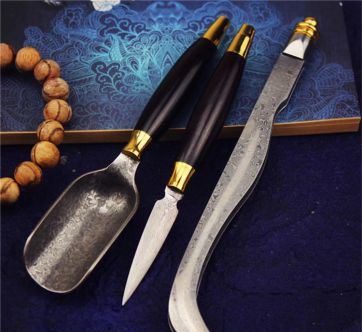 大马士革聚客三件套装茶刀