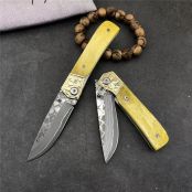 大马士革复古款纯手工折刀