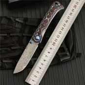 大马士革幻彩折刀